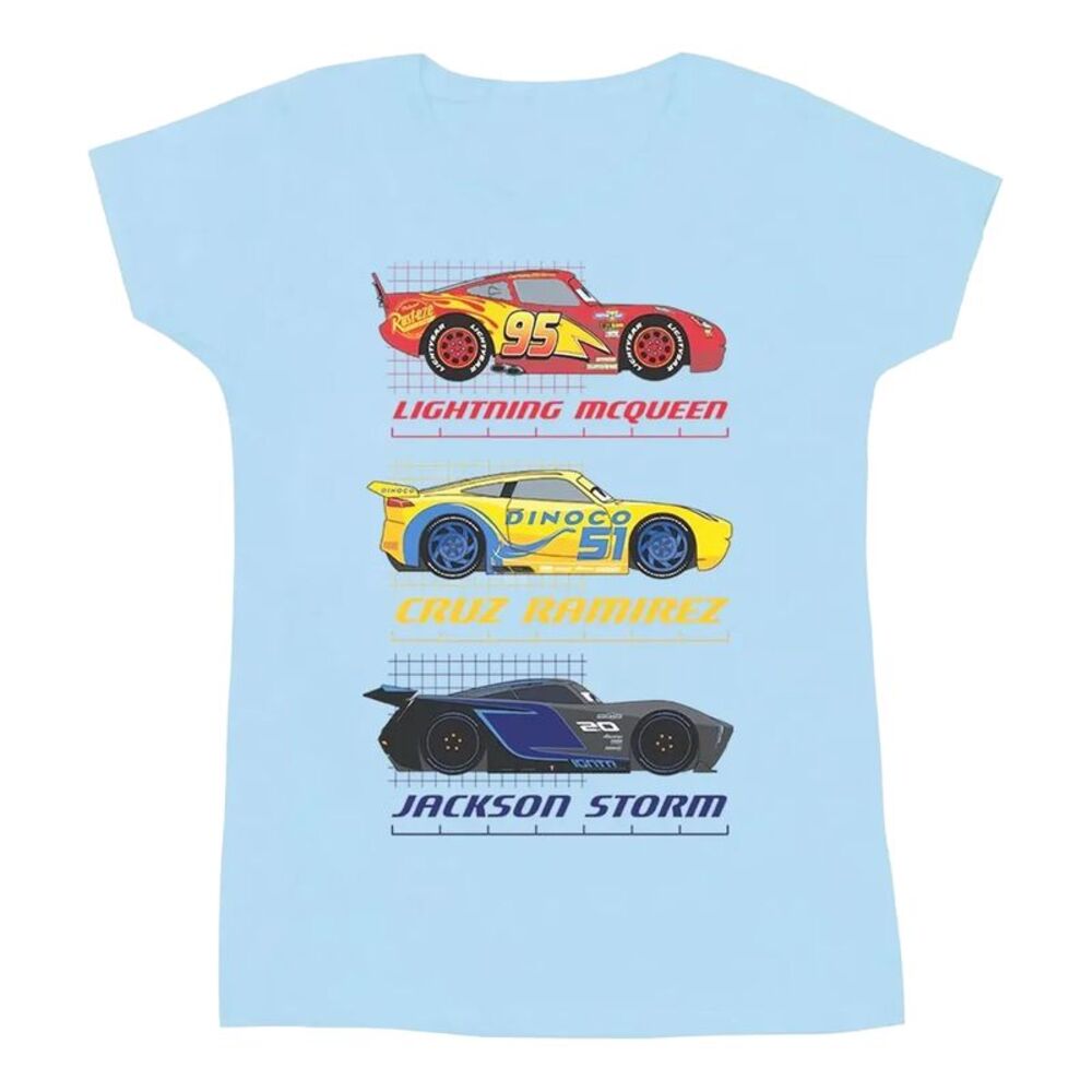 Cars Boys Racer Profile Cotton T-Shirt / Baby Blue